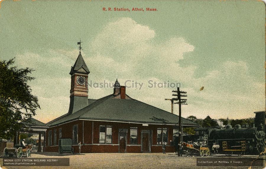 Postcard: Railroad Station, Athol, Massachusetts